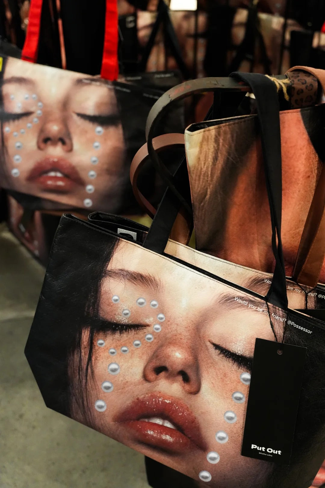 PUTOUT Y2K Pearl Tear Tyvek Tote Bag