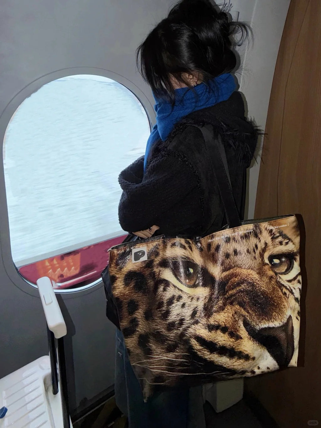 PutOut Original "Grumpy Leopard" Lightweight Unisex DuPont Paper Large Capacity Tote Bag