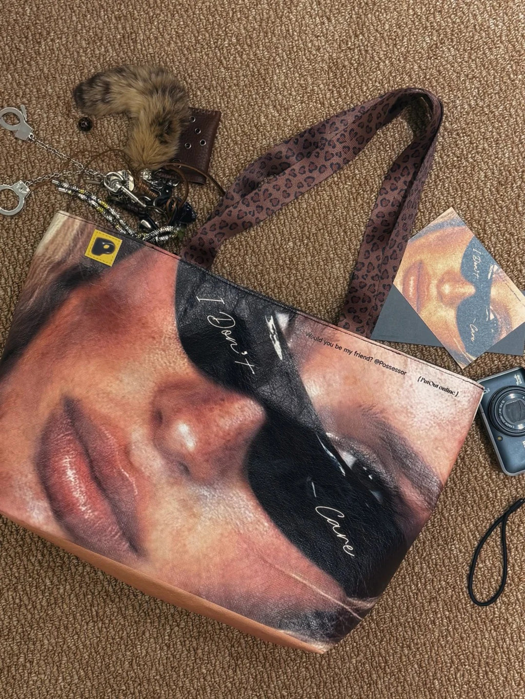 "I Don't Care" Tyvek Tote: The Ultimate Street-Style Statement Bag